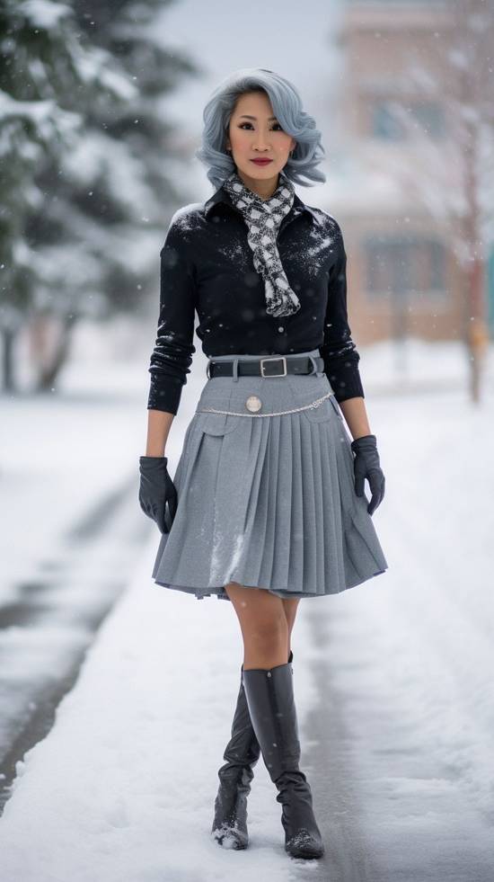 灰色裙子配什么上衣好看，灰色裙裝優(yōu)雅配色方案與上衣搭配指南