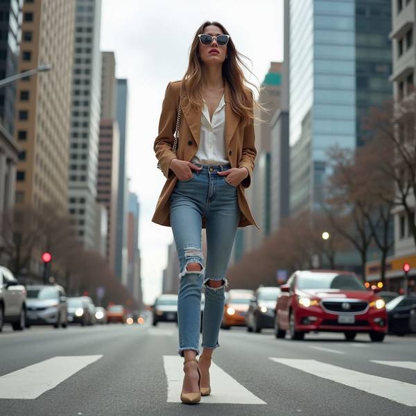 藍(lán)色牛仔褲配什么顏色上衣，《深藍(lán)牛仔百搭指南：這五種上衣顏色最顯氣質(zhì)》