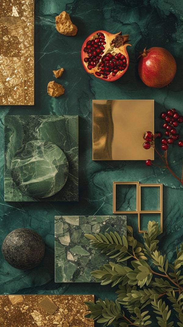 金色搭配什么顏色好看,燦金雅韻:探尋搭配杏白、墨綠、暗紅的復(fù)古美學(xué)密碼